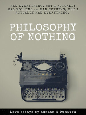 cover image of PHILOSOPHY OF NOTHING